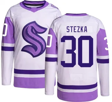 Youth Ales Stezka Authentic Seattle Kraken Hockey Fights Cancer Jersey