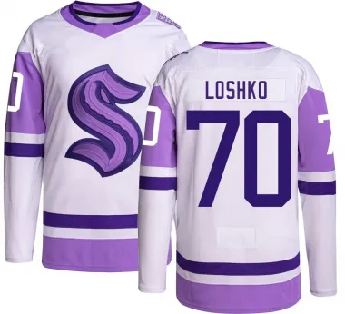 Youth Andrei Loshko Authentic Seattle Kraken Hockey Fights Cancer Jersey
