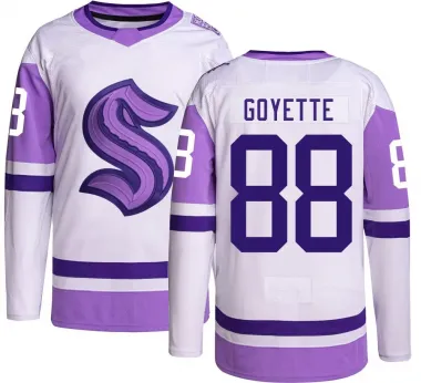 Youth David Goyette Authentic Seattle Kraken Hockey Fights Cancer Jersey