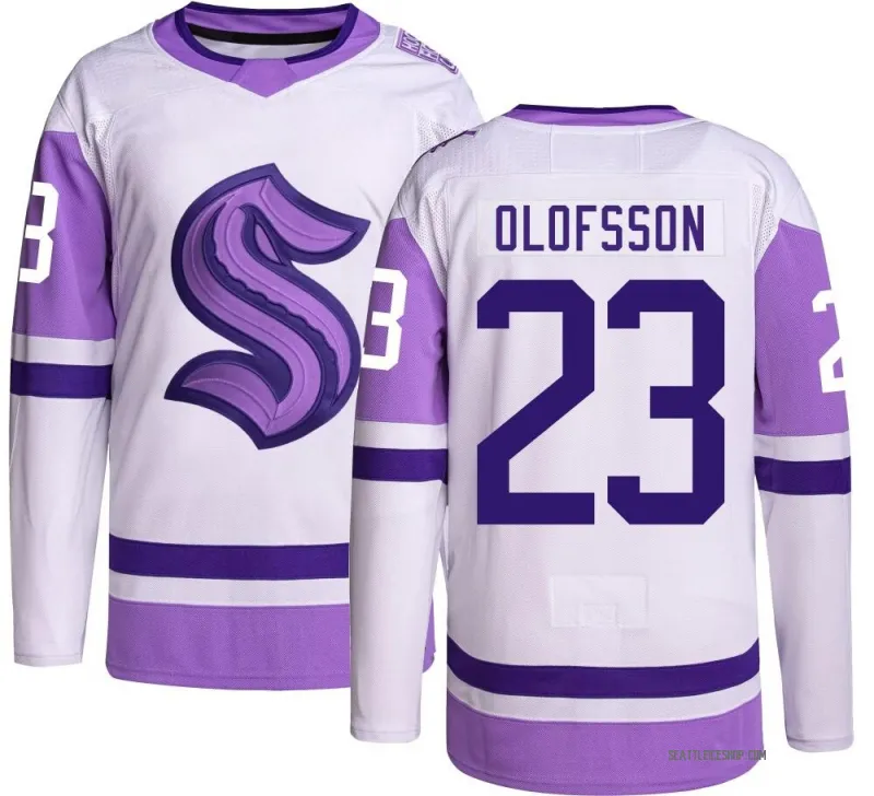 Youth Gustav Olofsson Authentic Seattle Kraken Hockey Fights Cancer Jersey