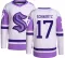 Youth Jaden Schwartz Authentic Seattle Kraken Hockey Fights Cancer Jersey