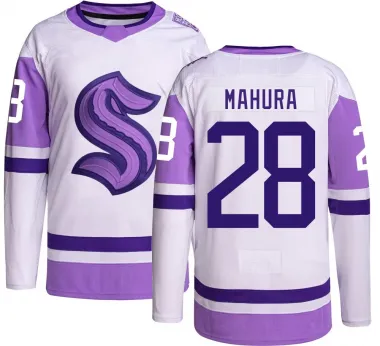 Youth Joshua Mahura Authentic Seattle Kraken Hockey Fights Cancer Jersey
