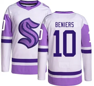 Youth Matty Beniers Authentic Seattle Kraken Hockey Fights Cancer Jersey