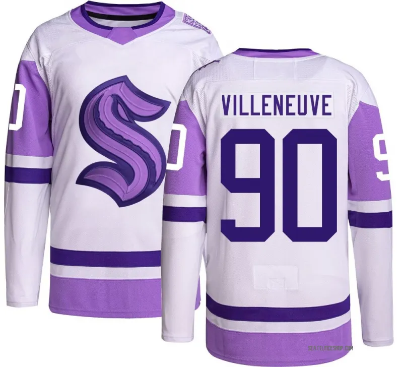 Youth Nathan Villeneuve Authentic Seattle Kraken Hockey Fights Cancer Jersey